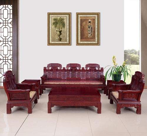 中式家居客厅红木家具装修效果图 