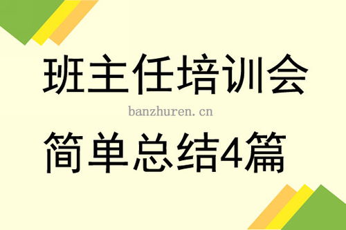 班主任培训会简单总结4篇