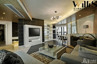 巫小伟简约风格三居室富裕型130平米客厅电视背景墙设计图纸