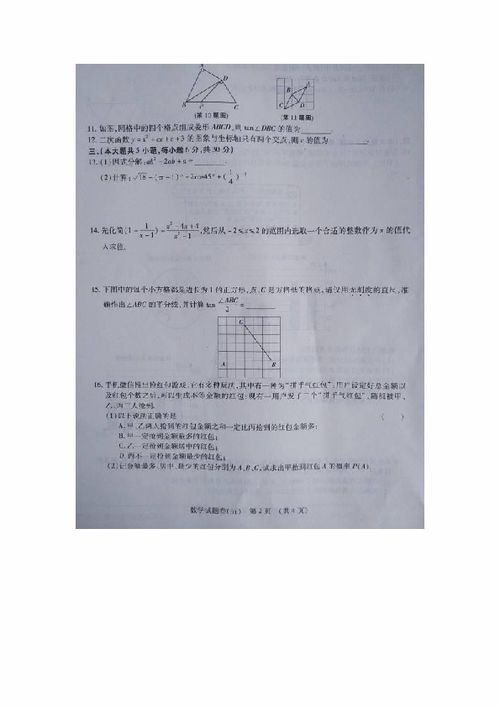 江西省2016届九年级中考大联考数学试题 五 图片版 