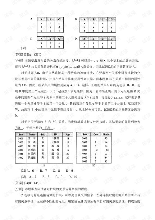 数据库考试题,全面掌握数据库基础知识