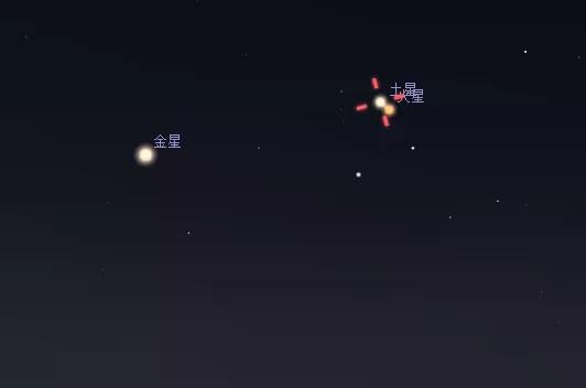 抬头望星空 4月5日晨,火星 牵手 土星演绎 星星相吸