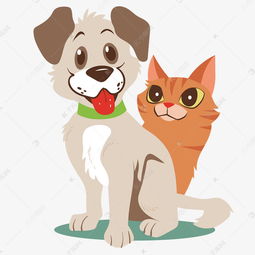 卡通一只猫和一只狗矢量素材图片免费下载 高清psd 千库网 图片编号10318226 
