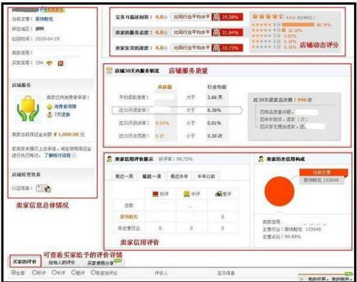 淘宝商城里卖家的信用评价大致在哪个位置看 