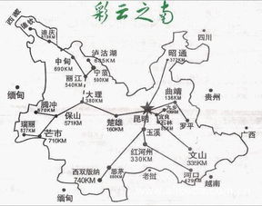 云南旅游路线图,云南旅游地图