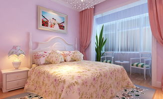 床头背景及床上饰品用代表浪漫的色彩的紫色,用深浅不一的紫色使空 装修美图 新浪装修家居网看图装修 