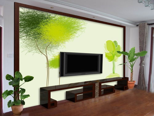 绿色抽象手绘树图片设计素材 高清模板下载 3.07MB 现代简约电视背景墙大全 