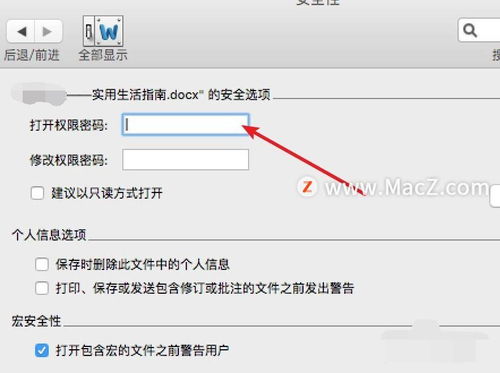 如何在Mac上给Word文档加密