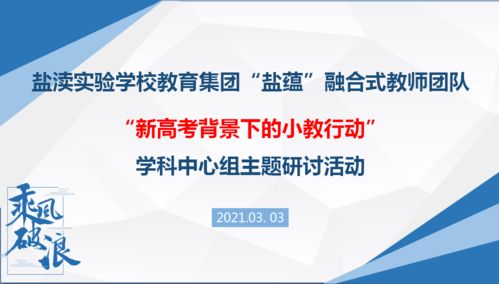 新高考背景下的小教行动 盐渎实验学校教育集团 盐蕴 融合式教师团队学科中心组举办主题研讨活动