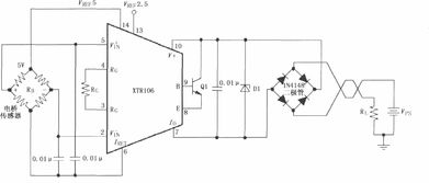 反向电压和浪涌过电压保护电路图 XTR106 
