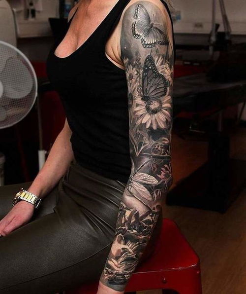 女生花臂纹身图案欣赏