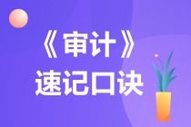 注会 审计 记忆口诀已上新 速来查收