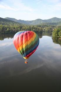 阿什维尔,热气球,山,湖,气球,景观,上午,阿巴拉契亚,空气 