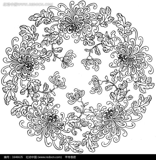 围成圆圈的菊花图案图片免费下载 编号1646635 红动网 