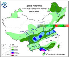 全国未来10天天气趋势预报 7月13日 