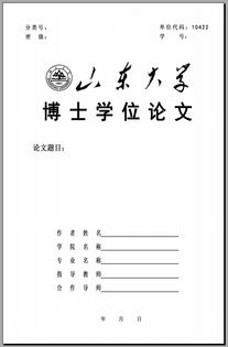 山东大学本科毕业论文封皮