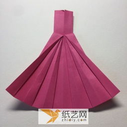 连衣裙手工折纸图解教程 立体小裙子怎么折好看 