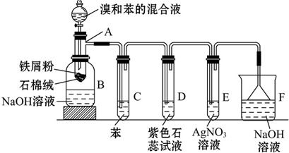 苯和溴的取代反应的实验装置如图所示,其中A为带支管口的试管改制成的反应容器,在其下端开了一小孔,塞 