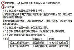 一建考点 成本管理的任务 程序和措施 