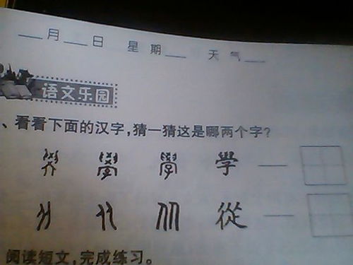 下面展示了汉字的演变过程,猜猜分别是哪两个字 