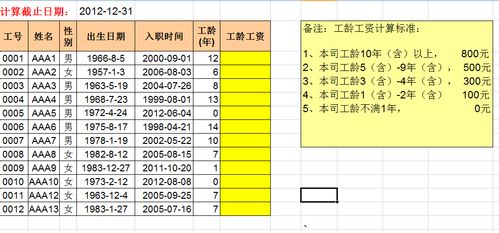 工龄工资一般是多少(工龄和工资级别对照表)