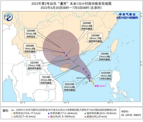 2022年海南台风最新消息,中心路径