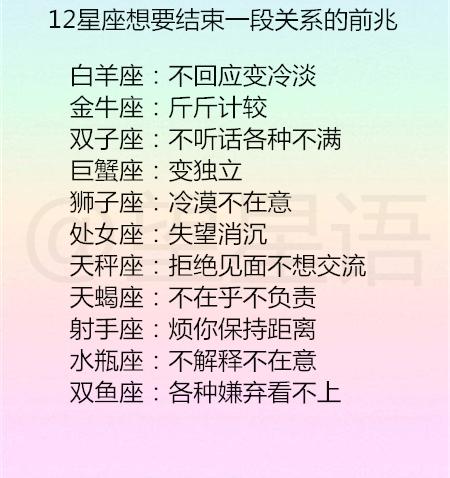 12星座想要结束一段关系的前兆,12星座男往往不会珍惜这样的女孩