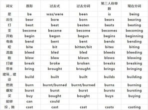 常考动词的不规则变化