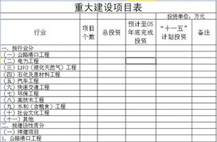 第十一个五年计划有哪些重大工程项目？