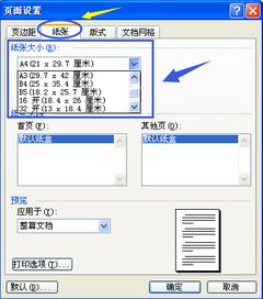 在word里设置什么 A3 A4纸 16开 的 怎么弄 ... 