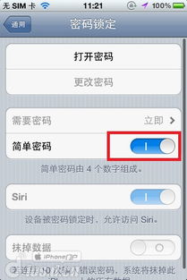 iPhone的简单密码和复杂密码