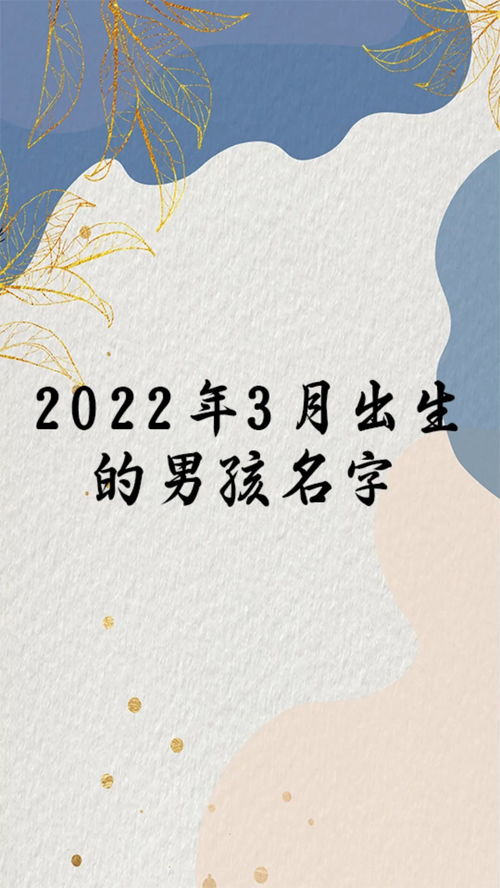 2022年3月出生的男孩名字 