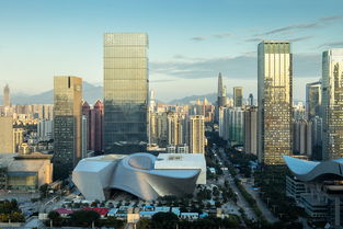 夜景下的深圳市当代艺术与城市规划馆