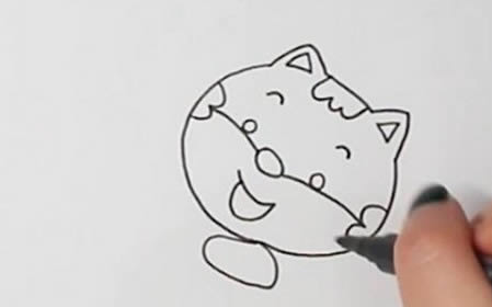 小猫钓鱼简笔画怎么画简单又好看 简笔画 