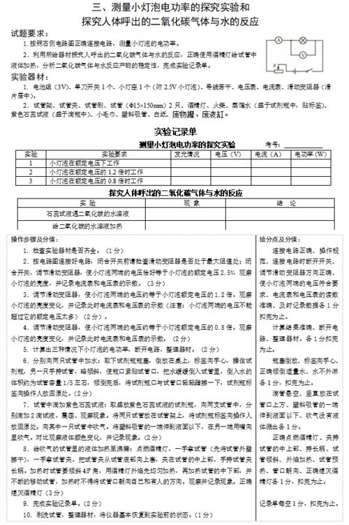 2021中考物理 化学实验操作考试试题参考