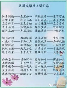 活到老学到老,800个成语近 反义词,孩子熟背语文不再是问题 家长们也可收藏 