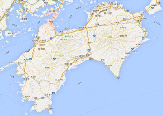 日本四国岛地图有没有详细的 要高清的图 