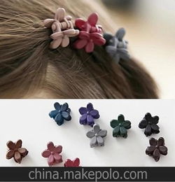韩国新款磨砂花朵迷你儿童小发夹边夹发抓夹头饰1g