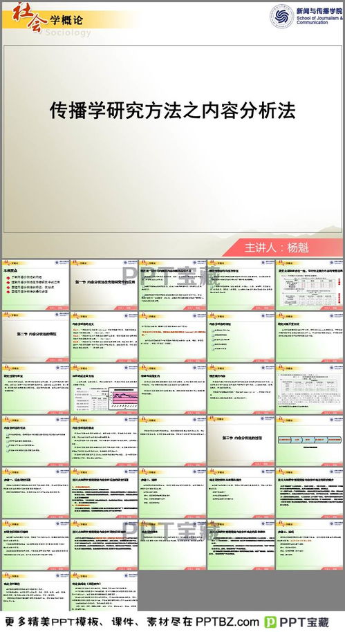 传播学研究方法之内容分析法ppt模板下载