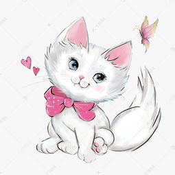 手绘卡通可爱的小猫咪素材图片免费下载 千库网 
