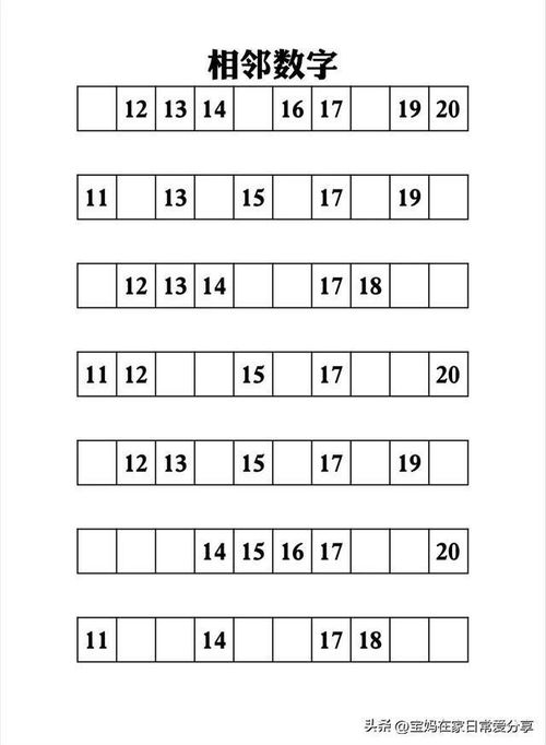 幼小衔接数感启蒙1到100丢失的数字大班必学相邻数