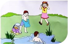 幼儿园关于防溺水安全的画
