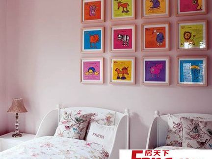 2017个性挂画儿童房间图片 房天下装修效果图 