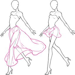 裙子怎么画 教你画运动中的裙子