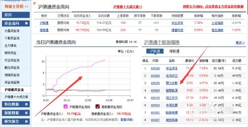 沪股通实时资金流向哪里能看。(沪股通资金流入)