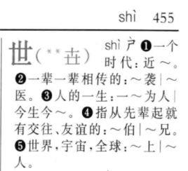 世字是不是没有繁体字也用没有异体字 