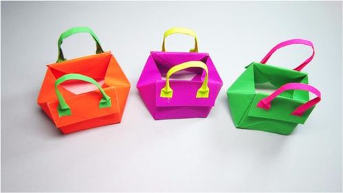 儿童手工折纸教程 简单又漂亮的时尚手提包包折法 