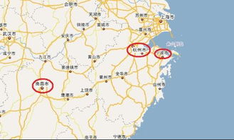 浙江,宁波,南昌分别分布在中国那几个方向