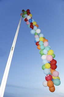 气球,颜色,方,快乐,生日,桅杆 