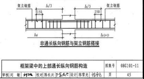 当非框架梁上部支座钢筋与跨中钢筋的直径不同时搭接长度是多少 